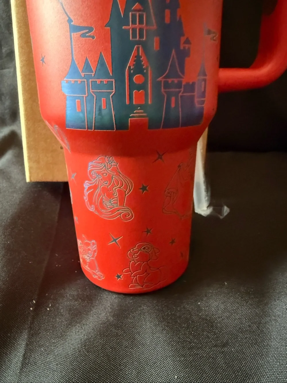 New Stanley 40oz Red Laser Engraved Magical Castle and Friends with Straw - Picture 3 of 14